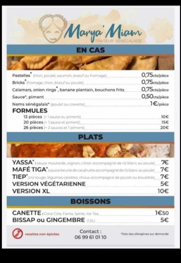 Marya'miam - Menu Image 1